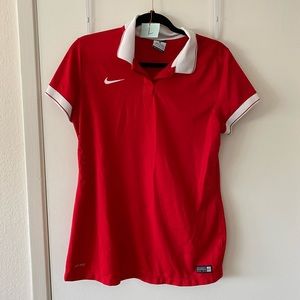 Red Nike Collared Shirt